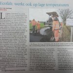 Ecofalt, duurzaam alternatief voor Asfalt artikel Tubantia