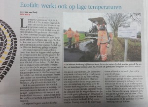 Ecofalt, duurzaam alternatief voor Asfalt artikel Tubantia